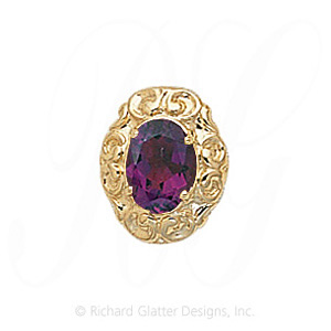 GS178 AMY - 14 Karat Gold Amethyst Slide 
